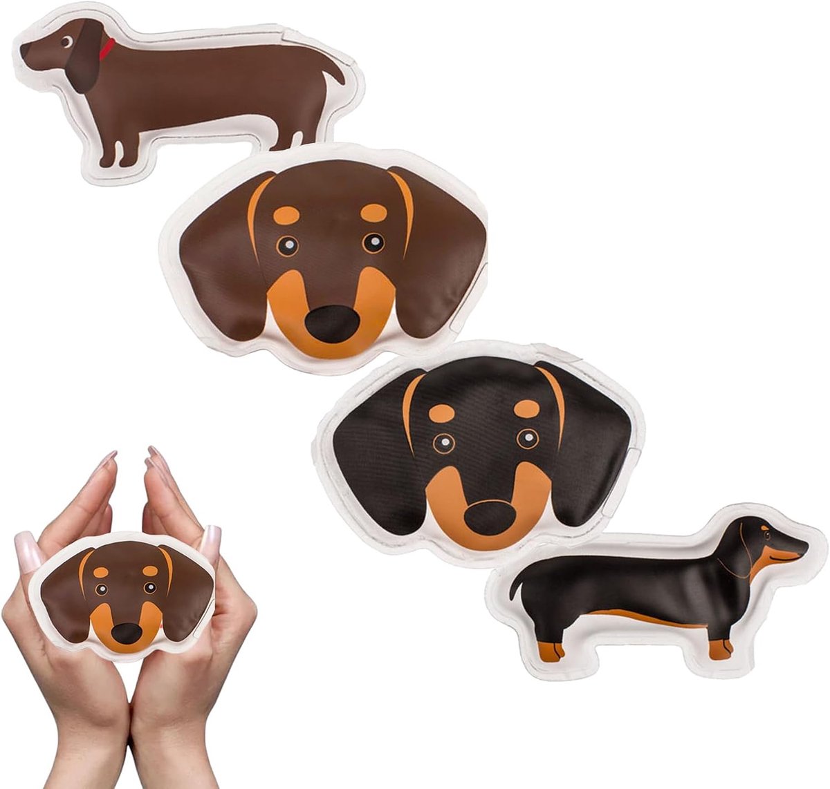 Set of 4 Hand Warmers, Pet Hand Warmers, Cat Dog, Dachshund, Reusable Heat Pads for Kinking, 60 Minutes Cosy Warmth - ShopVlot