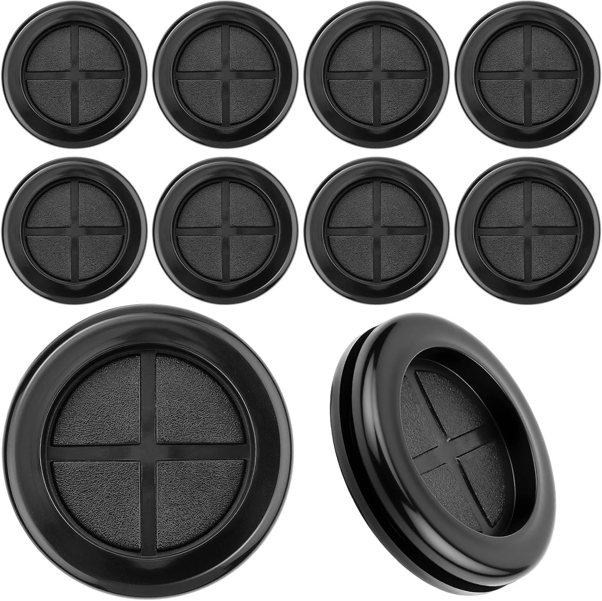 Nuts OT nuts 10pcs Body Plugs 40mm Black Rubber Caps Cable Grommet Waterproof Round Double Sided Feed Plugs for Cable - ShopVlot