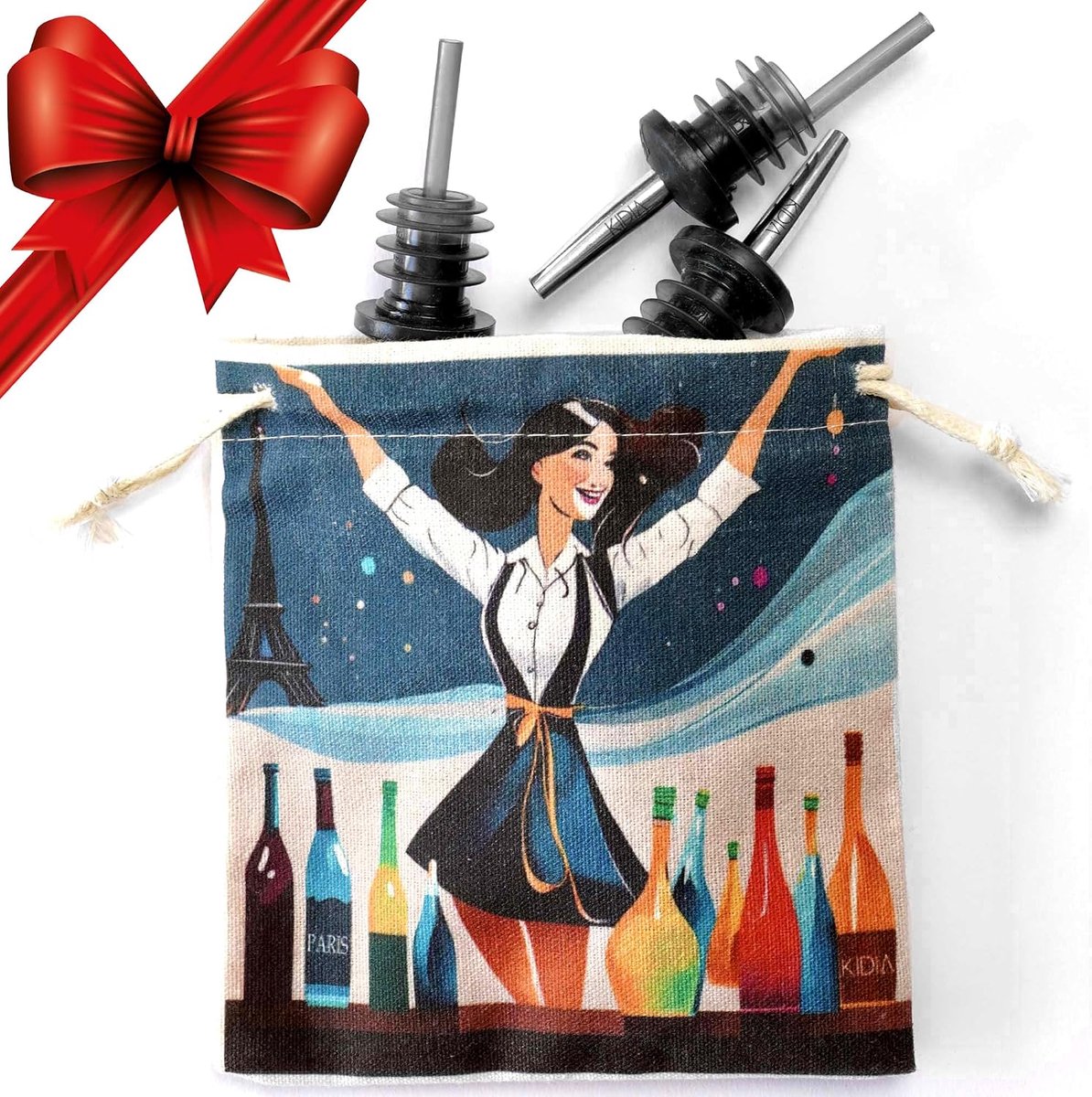 Kidia Metal Pour Cocktail Pack of 10 - Professional Bartender Spout - Steel Cocktail Dispenser for Cockail Set - ShopVlot