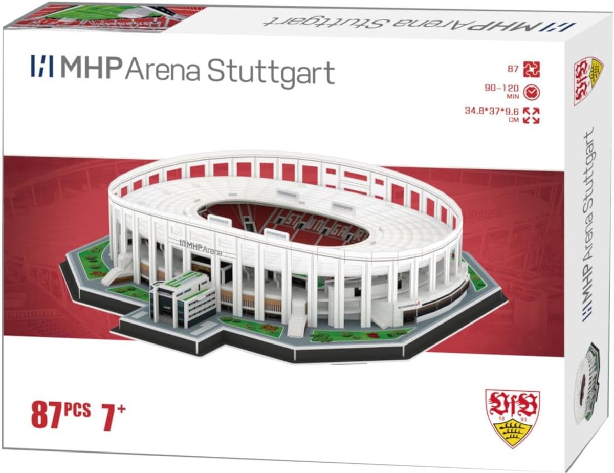 Pro-Lion 3D puzzle of MHP Arena Stuttgart - 87 pieces - Home of VfB Stuttgart - German Bundesliga - ShopVlot