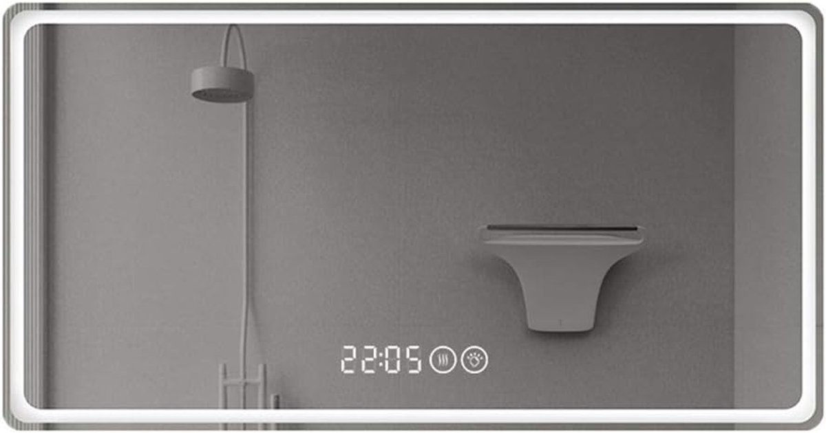 Smart bathroom mirror led illuminated touch screen anti-fog mirror toilet bathroom makeup mirror wall - ShopVlot