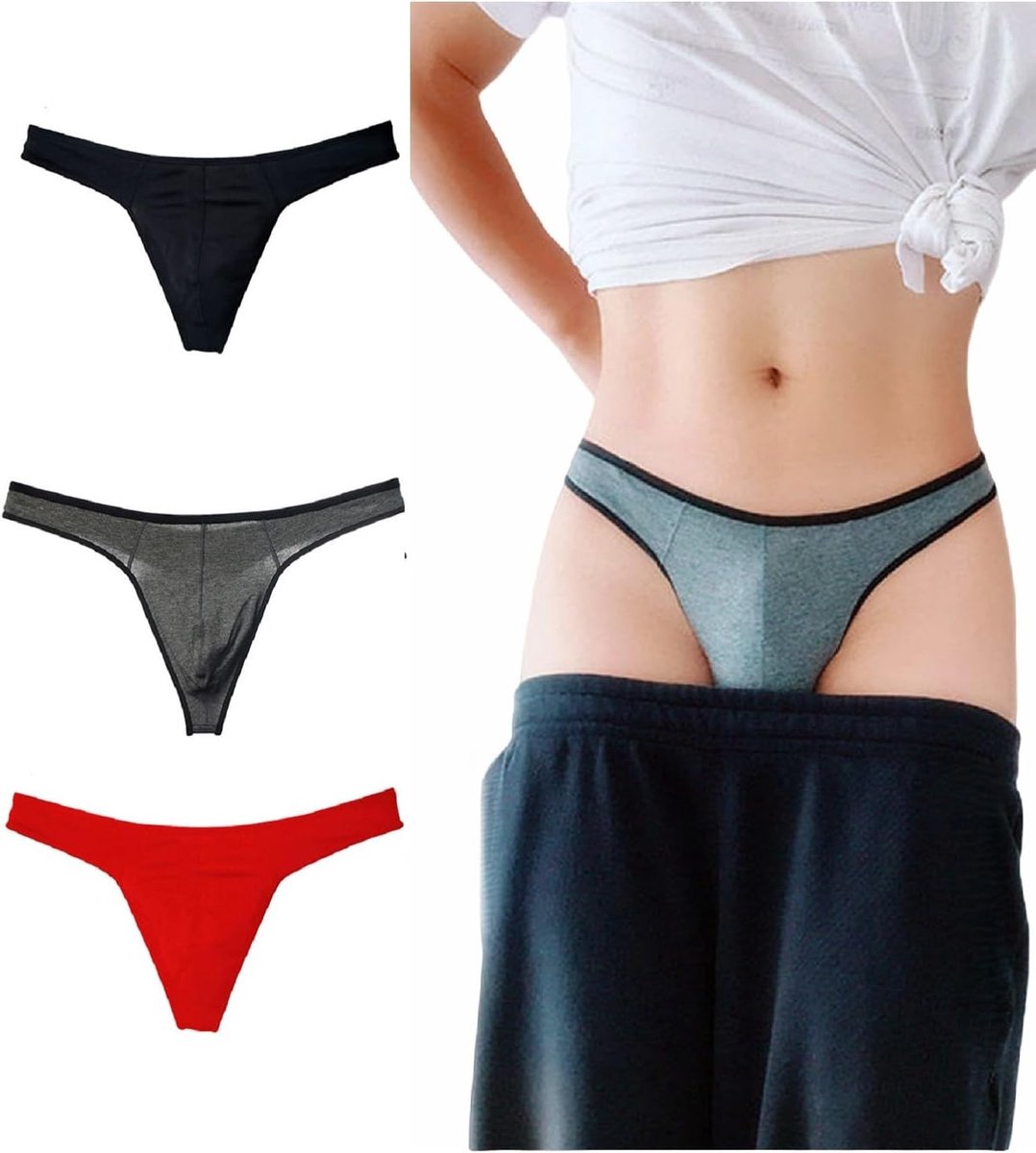 Men's Cotton Thong Sports T-back Sexy Classic 3 Pack - ShopVlot