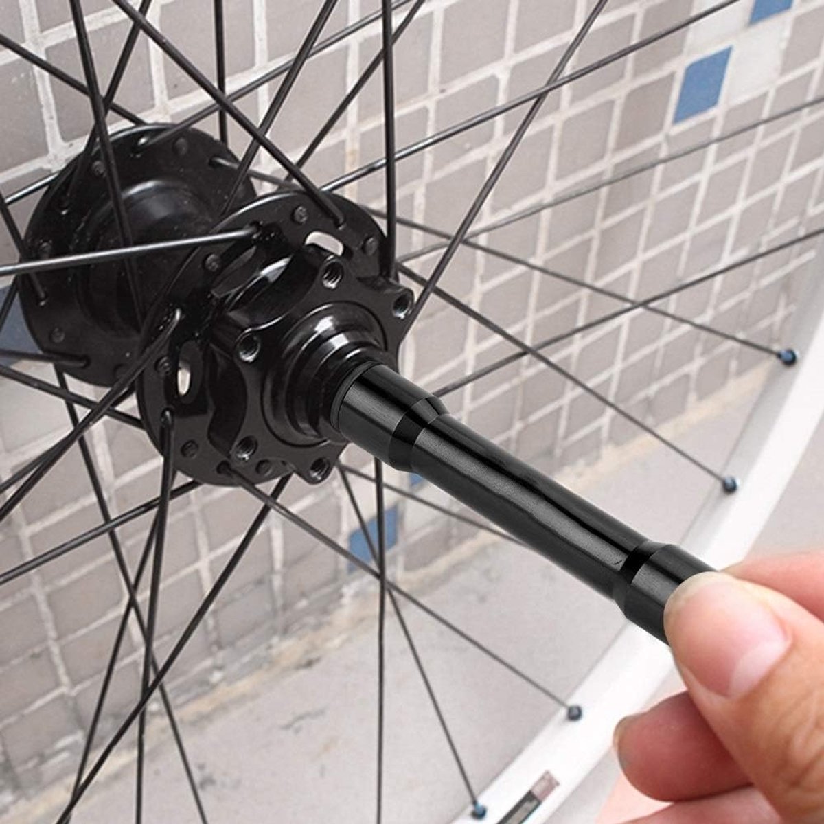Broco Bicycle thru axle adapter MTB 12mm to 9mm, bicycle Thru Axle hub adapter 12mm 9mm quick release black - ShopVlot