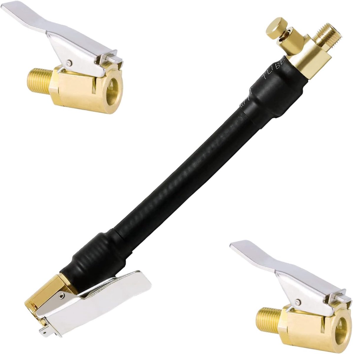 UGBO Valve Adapter, Tyre Valve Tool with 2 Attachments, Brass Attachment, Inflating Pipe, Valve, Connector for - ShopVlot