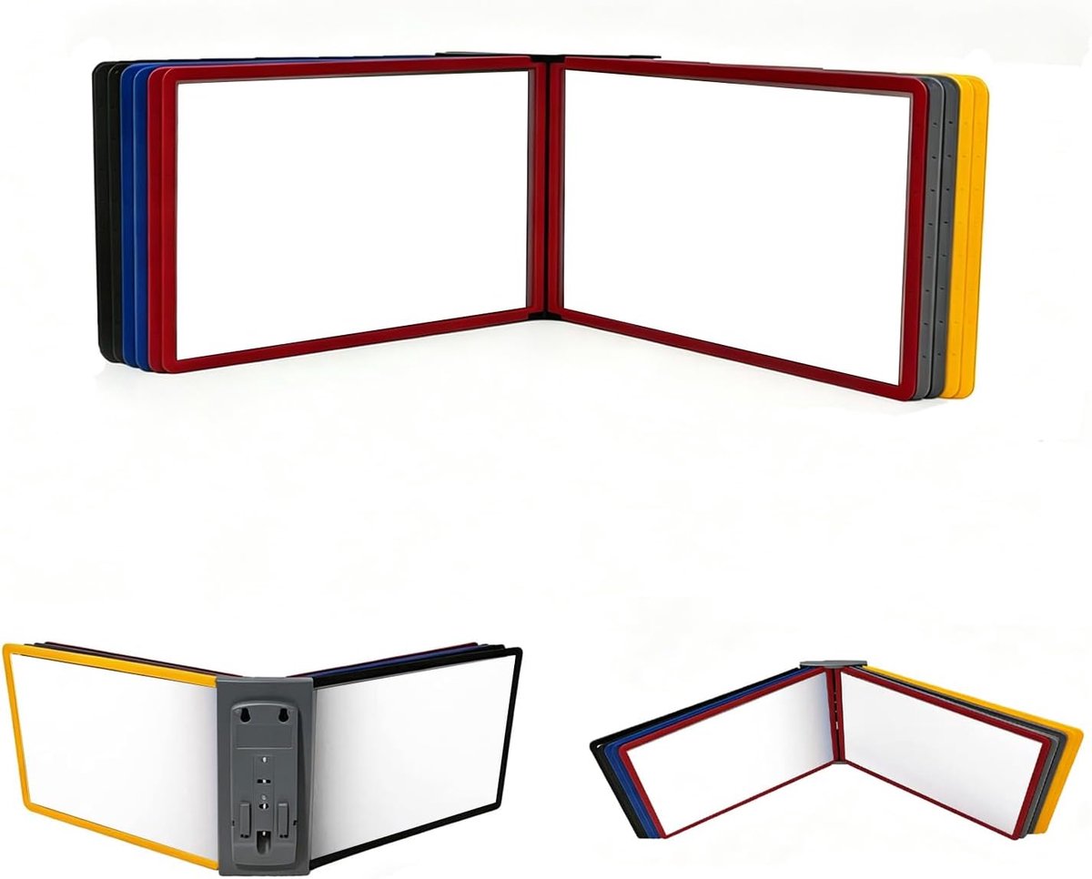 Documenthouder Wandmontage A4 - Grijs - 20 Compartimenten - Ideaal voor Presentaties - ShopVlot
