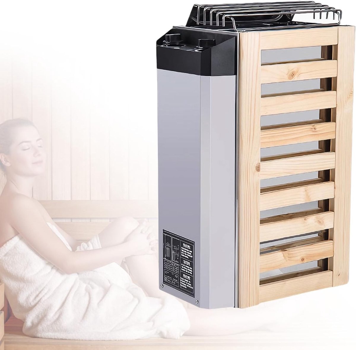 Elektrische Sauna Kachel 3.6 KW met Interne Bediening, RVS, Snel Opwarmen voor Thuis en Spa Gebruik