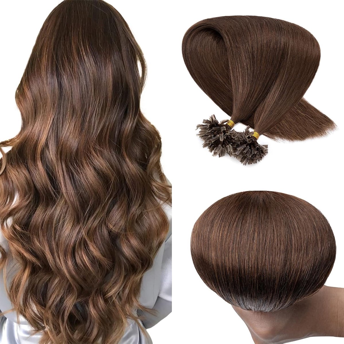 Haarverlenger Echthaar 45cm - U Tips Remy Haar - 100 Strähnen Keratine - Geschikt voor Volumineuze Haarstijl - ShopVlot