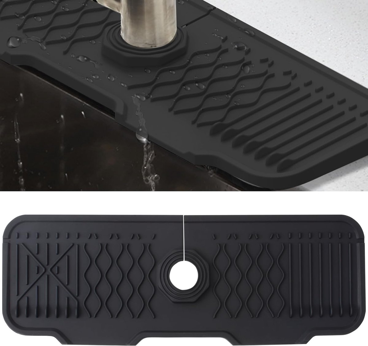 Afvoer mat voor kraan - 43 cm - silicone - automatisch afvoeren van water - ShopVlot