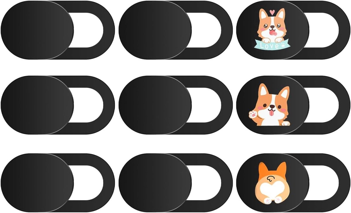 Privacy Covers 9 Stuks - Ovaal Ontwerp - Zwart - Bescherm je camera privacy - ShopVlot