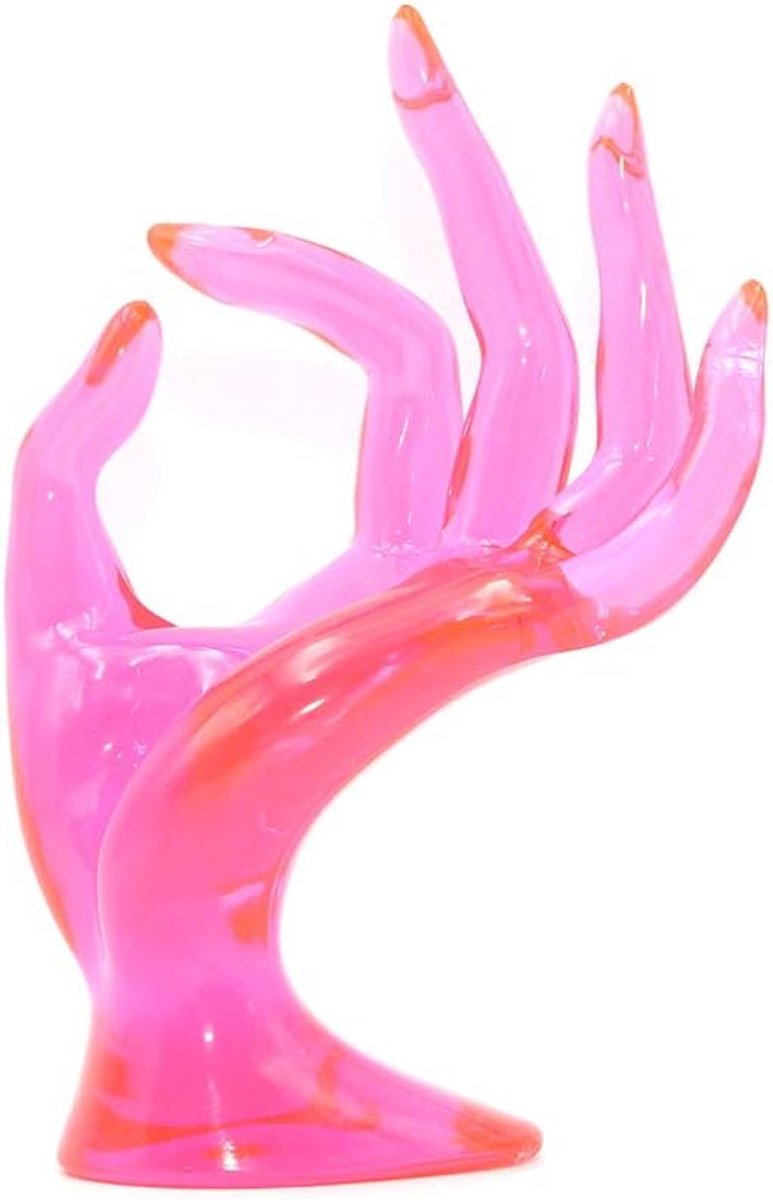 Sieraden display rek - 17 cm hoog - fuchsia - elegant voor ringen en armbanden - ShopVlot