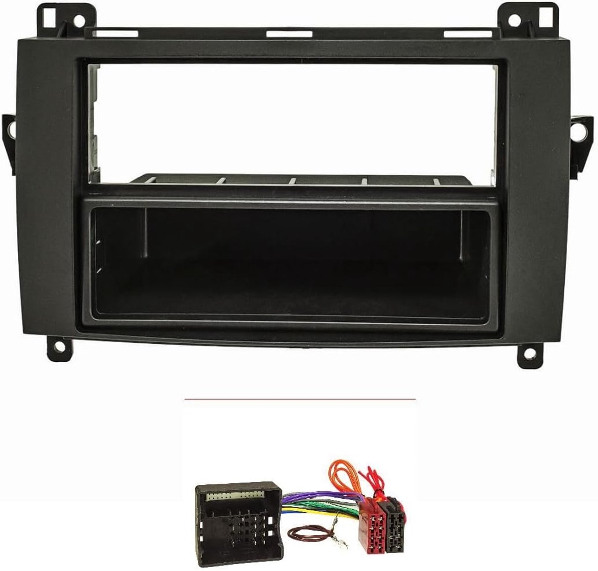 Radio installatieframe set - geschikt voor Mercedes A B Sprinter Viano Vito - zwart met quadlock adapter - ShopVlot