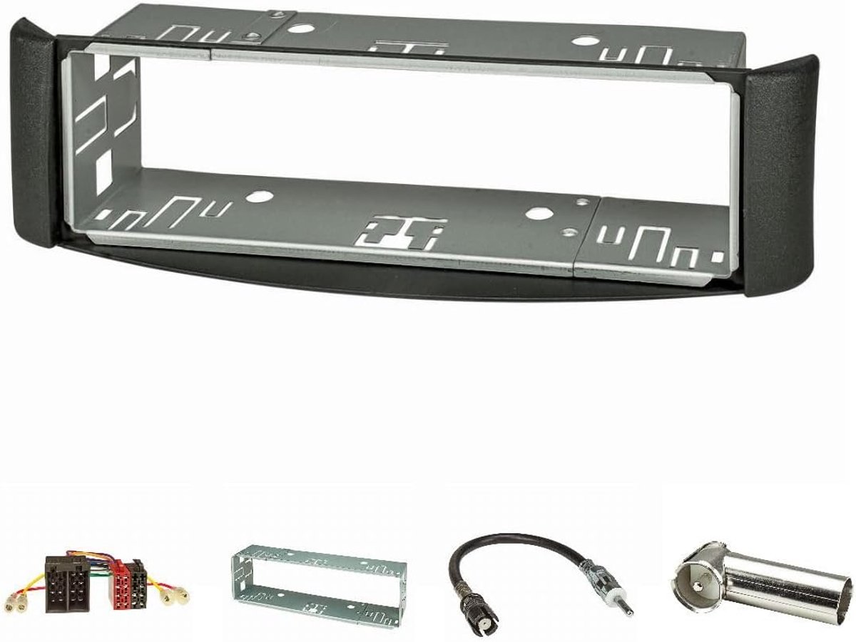 Radio-installatieframe set - geschikt voor Smart fortwo (450) 1998-2007 - donkergrijs met metaal-as - veilig en stevig - ShopVlot