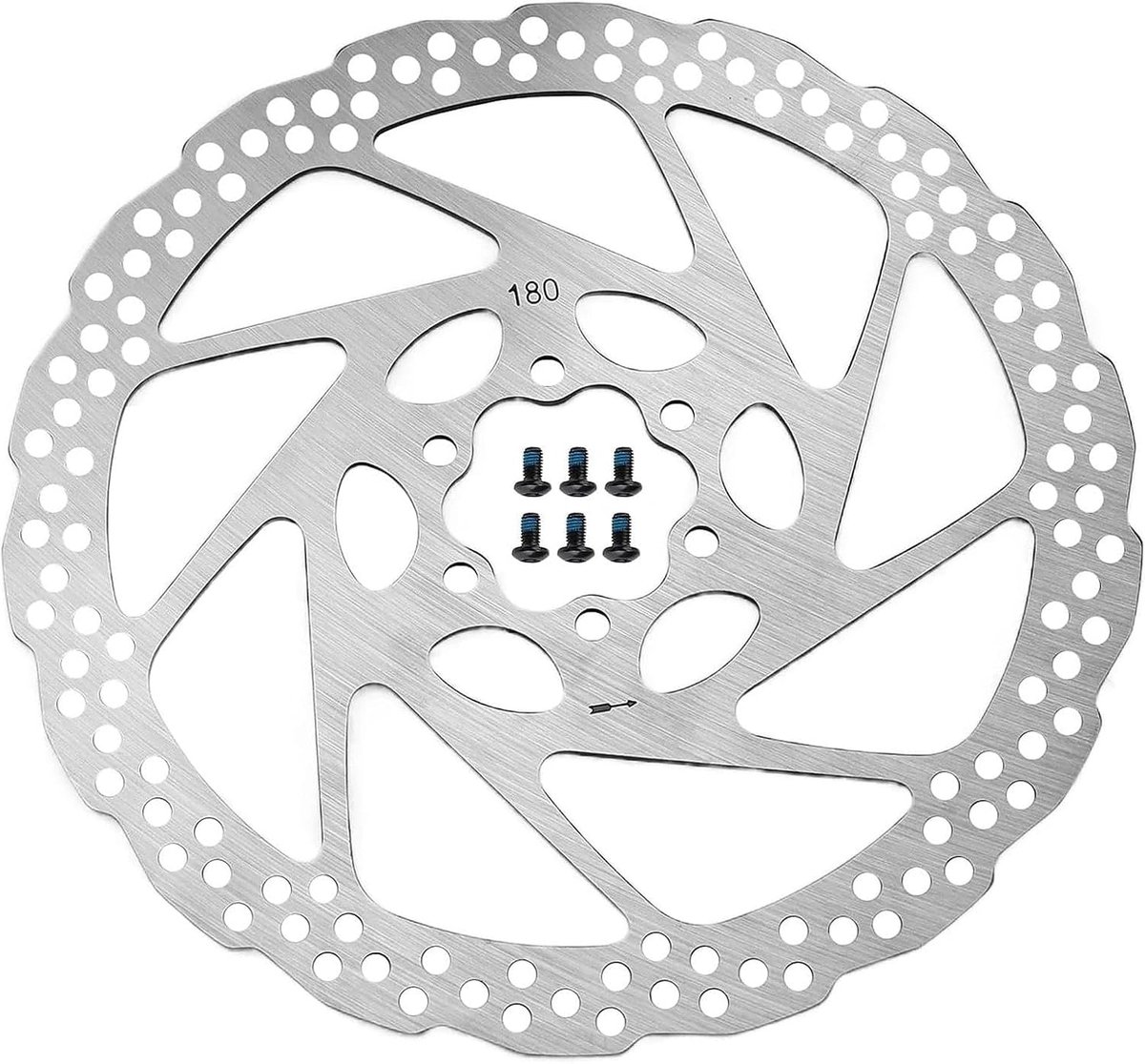 Fietsremschijf 180 mm - 1CR13 roestvrij staal - 6 gaten - lange levensduur en hoge prestaties - ShopVlot
