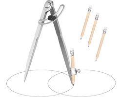 Verstelbare 300mm Compas met Potloodhouder voor Houtbewerking en Leerbewerking, Precisie Compas voor Technische Tekeningen en Creatief Ontwerpen