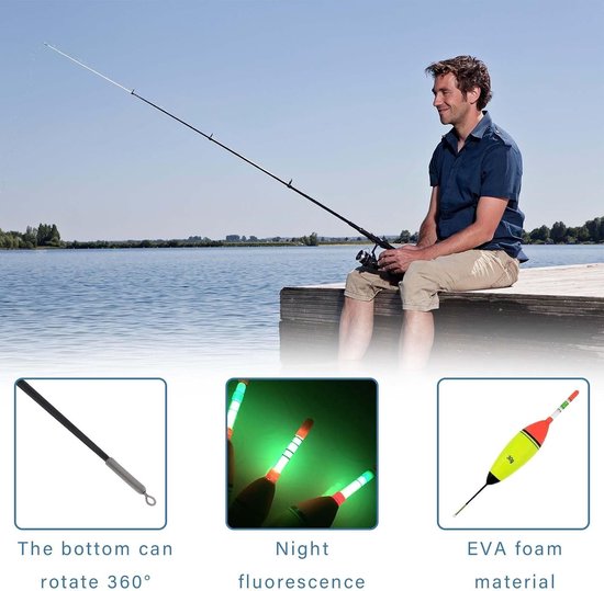 Set van 6 Luminous Vissersdobbers, EVA Schuimdobbers voor Snoek, Baars en Karper (2 x 10 g, 2 x 20 g, 2 x 30 g) — afbeelding 2
