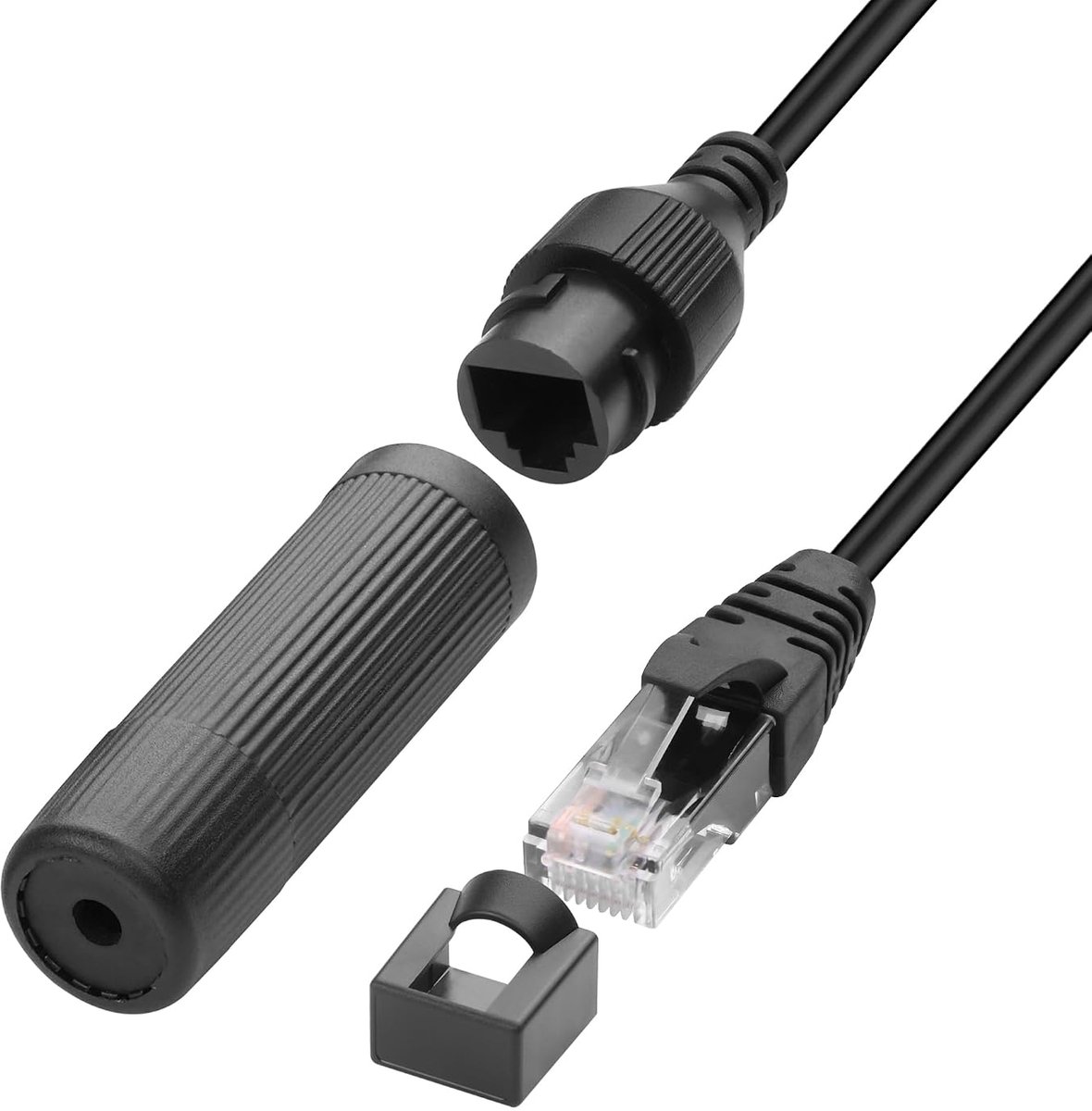 Outdoor Ethernet kabel 1m - RJ45 Plug naar Socket - IP67 waterdicht - Geschikt voor binnen en buiten - ShopVlot