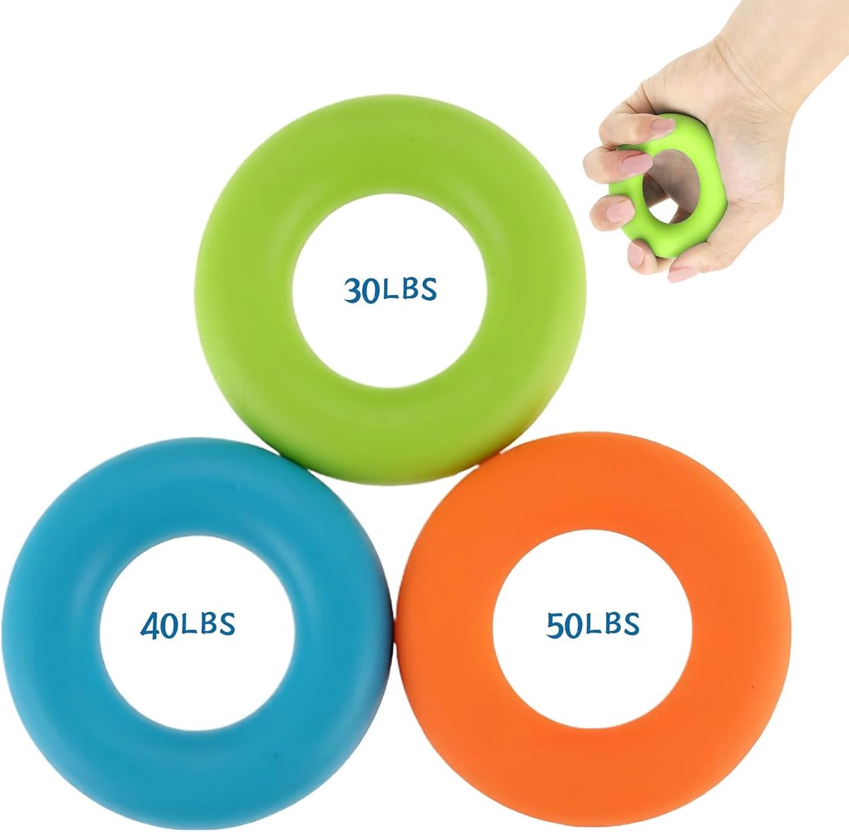 Gripversterkers set van 3 - Handtrainer voor vingers - Handtraining voor spierkracht - Ideaal voor revalidatie - ShopVlot