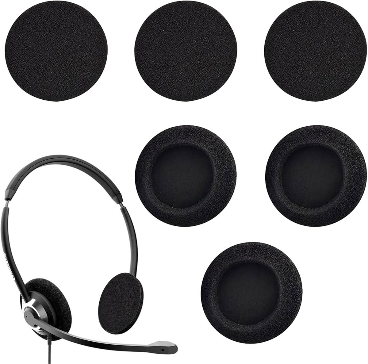 Hoofdtelefoon oorkussens 50mm - Vervangende foam pads - Zacht en comfortabel - Perfecte geluidsisolatie - ShopVlot