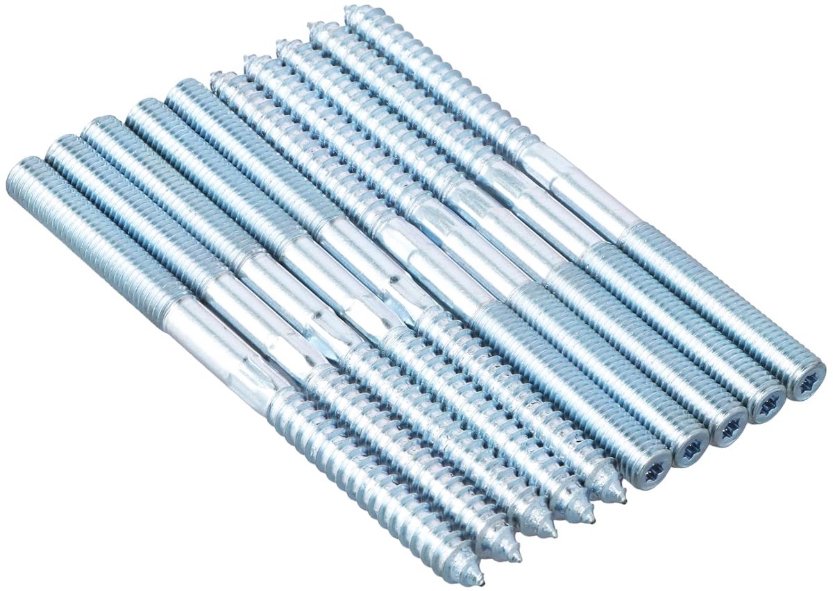 Dubbele Schroeven M10 x 140mm - Galvaniseerde Zelftappende Schroeven - Voor Meubels en Houtbewerking - ShopVlot
