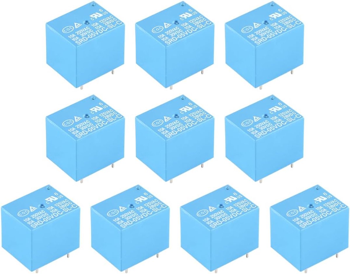 Relay 5 Pin 5V DC - 10A Schakelvermogen - Duurzame constructie - Voor huishoudelijke apparaten - ShopVlot