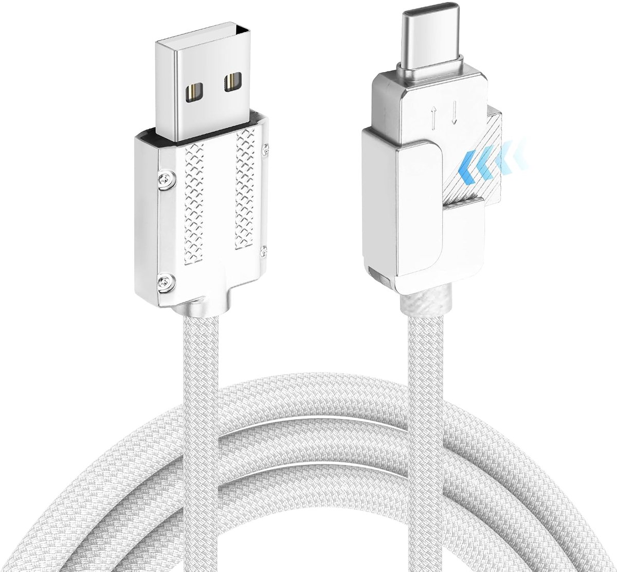 USB A naar USB C oplaadkabel 66W - 2 meter - duurzaam gevlochten - snel opladen met één hand loskoppelen - ShopVlot