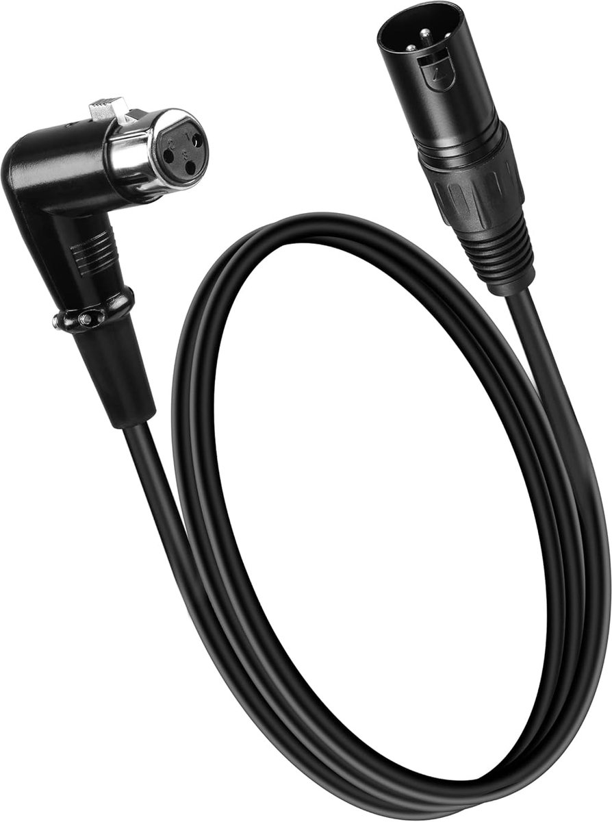 XLR Microfoon Kabel 3FT - 90 graden vrouwelijke XLR 3-polig - Flexibel en duurzaam - Ideaal voor luidsprekers - ShopVlot