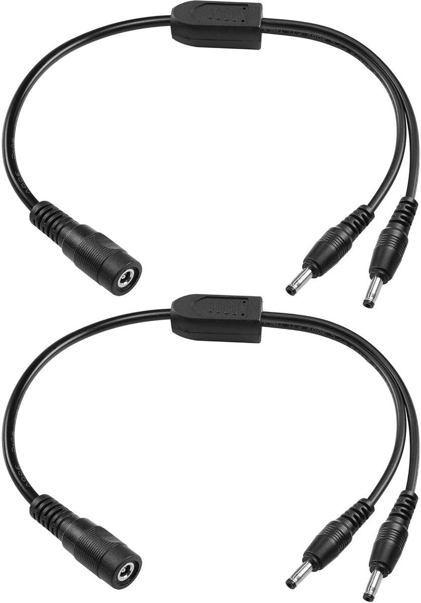 DC Y splitter kabel 12V - 3.5mm x 1.35mm - 1 bus naar 2 stekkers - ideaal voor CCTV en LED verlichting - ShopVlot
