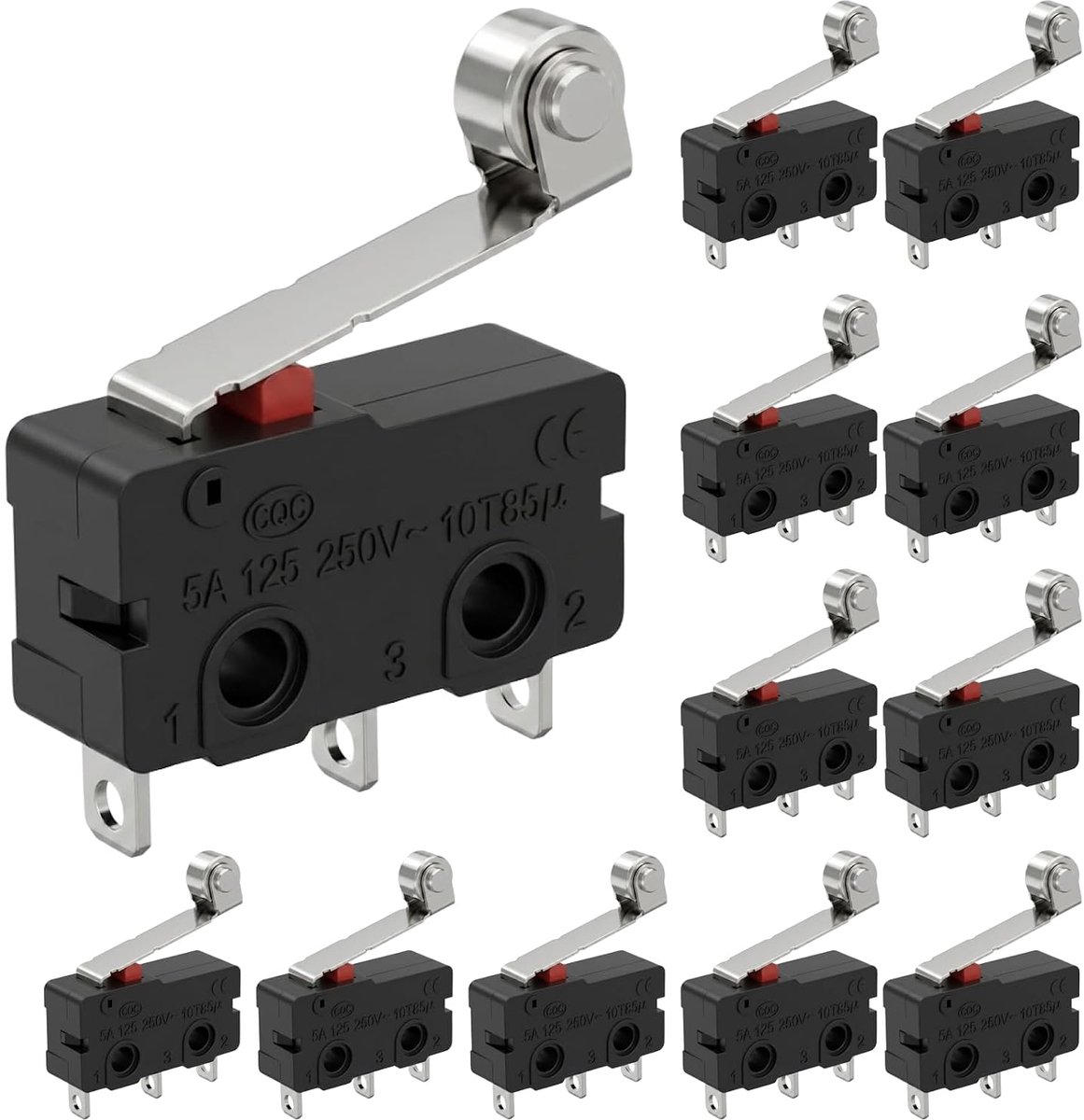 Microschakelaar 5A 250V SPDT - 12 stuks mini eindschakelaars - Rolhendel - Betrouwbare bediening voor automatisering - ShopVlot