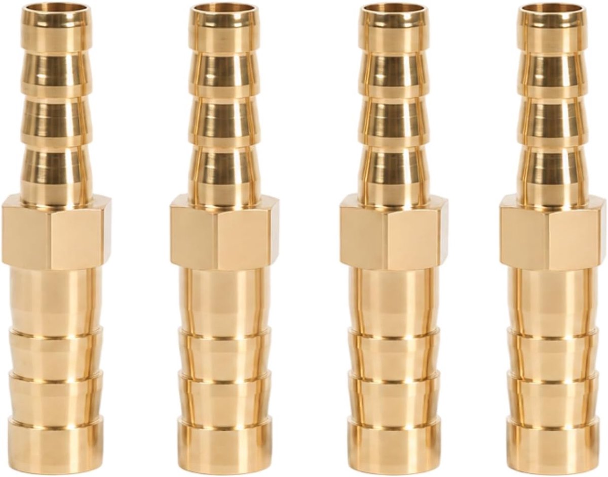 Rechthoekige ribbelverbindingen 8 mm naar 6 mm - Messing - Robuust en waterdicht - Ideaal voor vloeistofverbindingen - ShopVlot