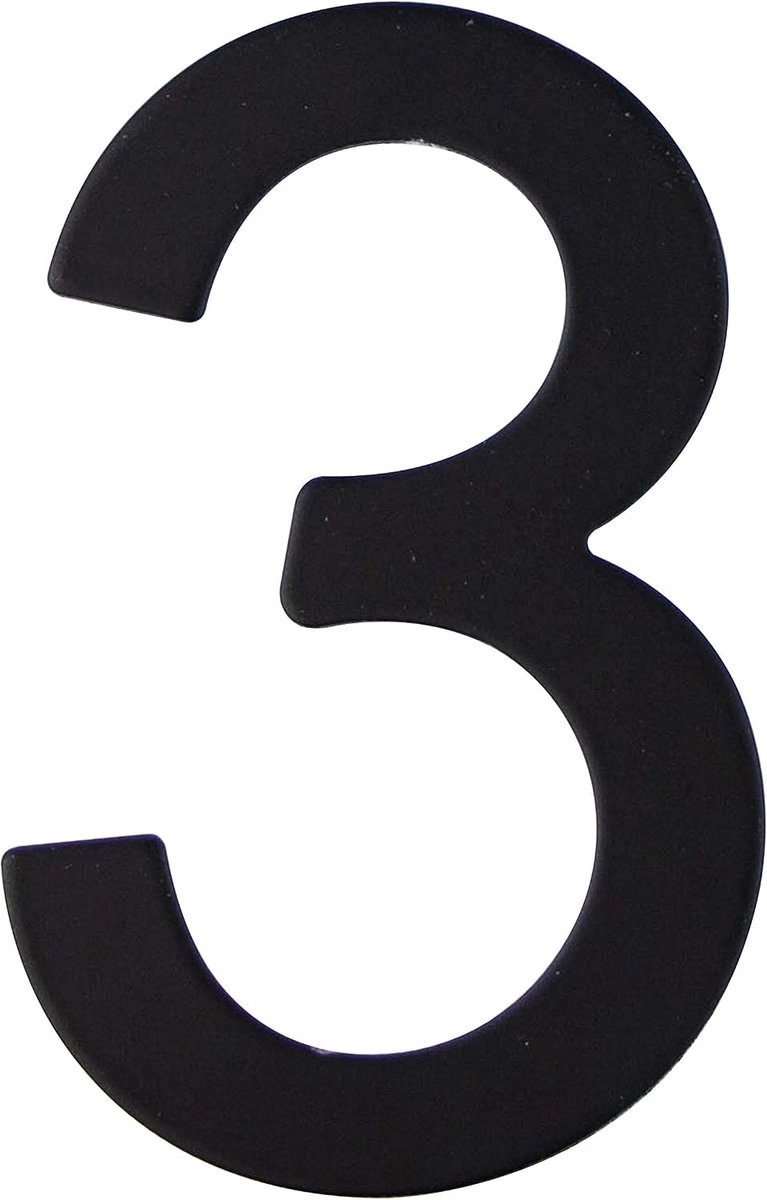 House number stainless steel matt self-adhesive height 7.5 cm house number design (Number 3) - ShopVlot