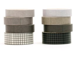 YUBBAEX Dunne Washi Tape, set van 8 rollen, masking tape, kleurrijk voor kunst, doe-het-zelf, handwerk, dagboek - ShopVlot