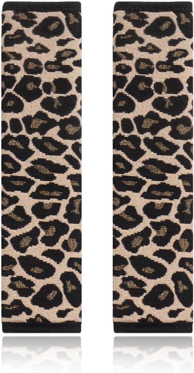 Car Seat Belt Cushion, 2 Pieces, 27 cm, Car Seat Belt Shoulder Straps Leopard Pattern - ShopVlot