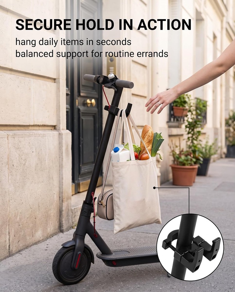 Premium haak voor elektrische step met dubbele haak design – robuuste accessoires voor e-scooter – ideaal voor tassen - ShopVlot