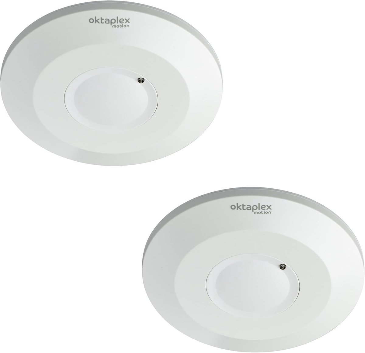 Oktaplex Ida set of 2 flat ceiling motion detectors 360° high-frequency sensor 2-16 m range 230V presence detector - ShopVlot