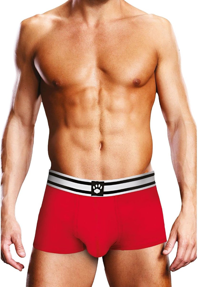 Prowler - Red Trunk, with black and white waistband with the Prowler Paw Logo - ShopVlot