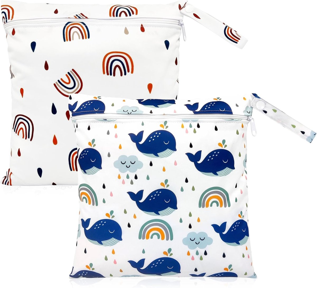beifon 2 Pcs Wetbag for Kindergarten Large Diaper Bag, Waterproof Diaper Bag, Nose Bag, Reusable Wet Bag with Zip - ShopVlot