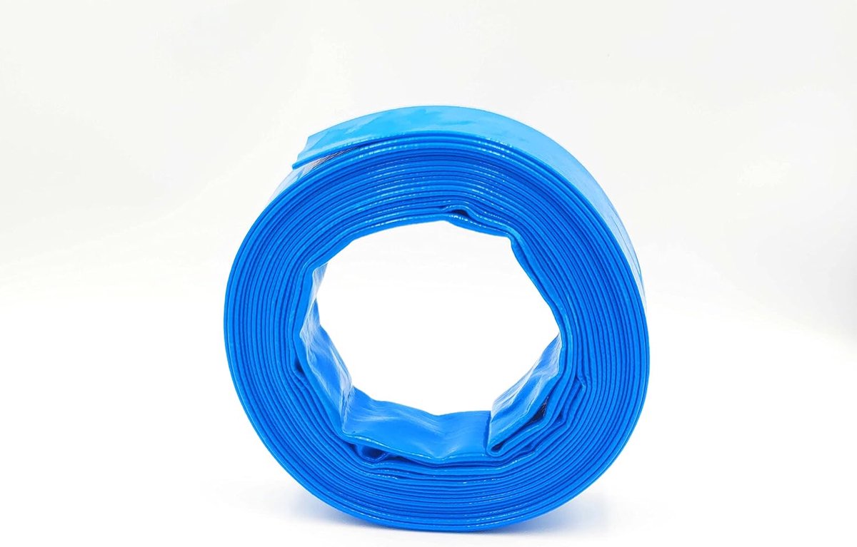 PVC flat hose - construction hose - industrial hose - safety 3:1 - blue - inner Ø: 38 mm - 1 1/2 inch - length: 10 m - ShopVlot