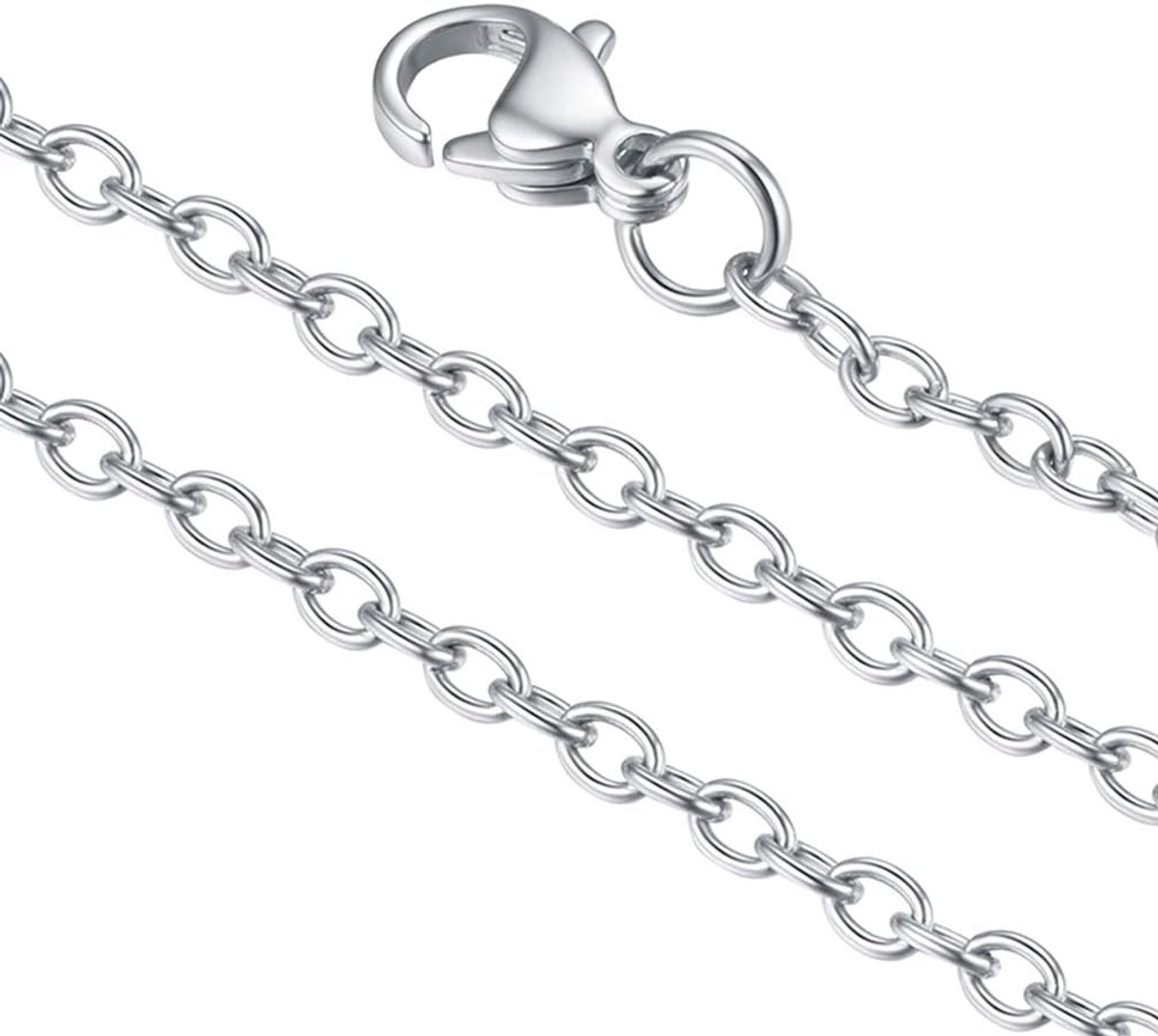 FaithHeart 2mm Stainless Steel Cable Chain for Pendant Adjustable Size 45/50/55/60/65/70/75+5cm, 75, Metal, No Gemstone - ShopVlot
