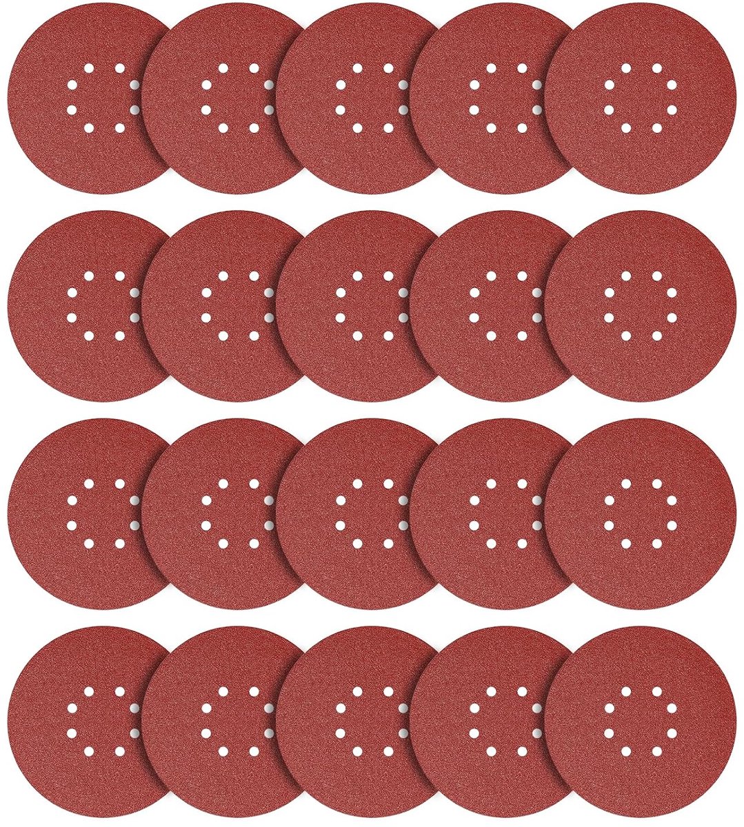 20 stuks 225 mm schuurschijven P120, schuurpapier 225 mm klittenband 8 gaten - ShopVlot