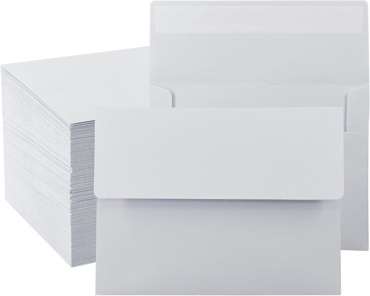 A2 uitnodigingen enveloppen 150 stuks - zelfklevend wit - gummed flap - ideaal voor trouwuitnodigingen - ShopVlot