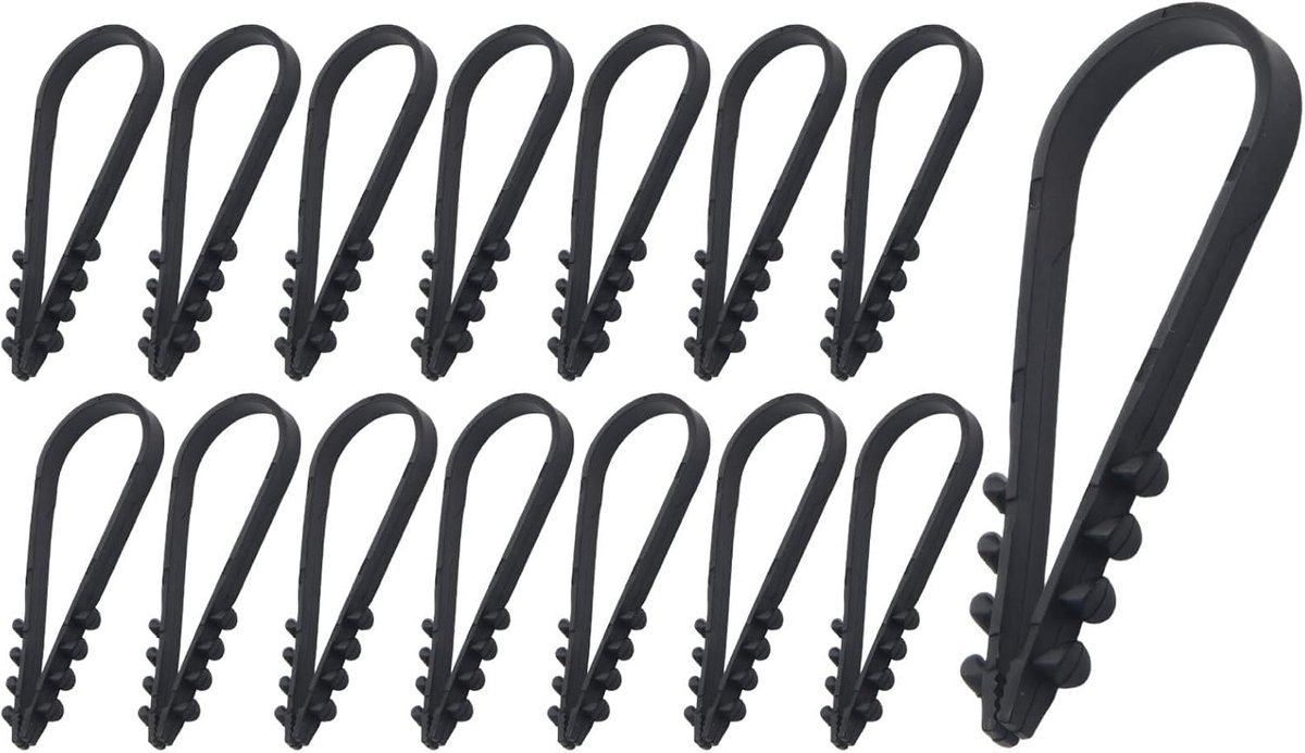 Loopplugs 5-10 mm - Zwarte nylon kabelklem - Stevige ringpluggen - Ideaal voor kabelbevestiging - ShopVlot