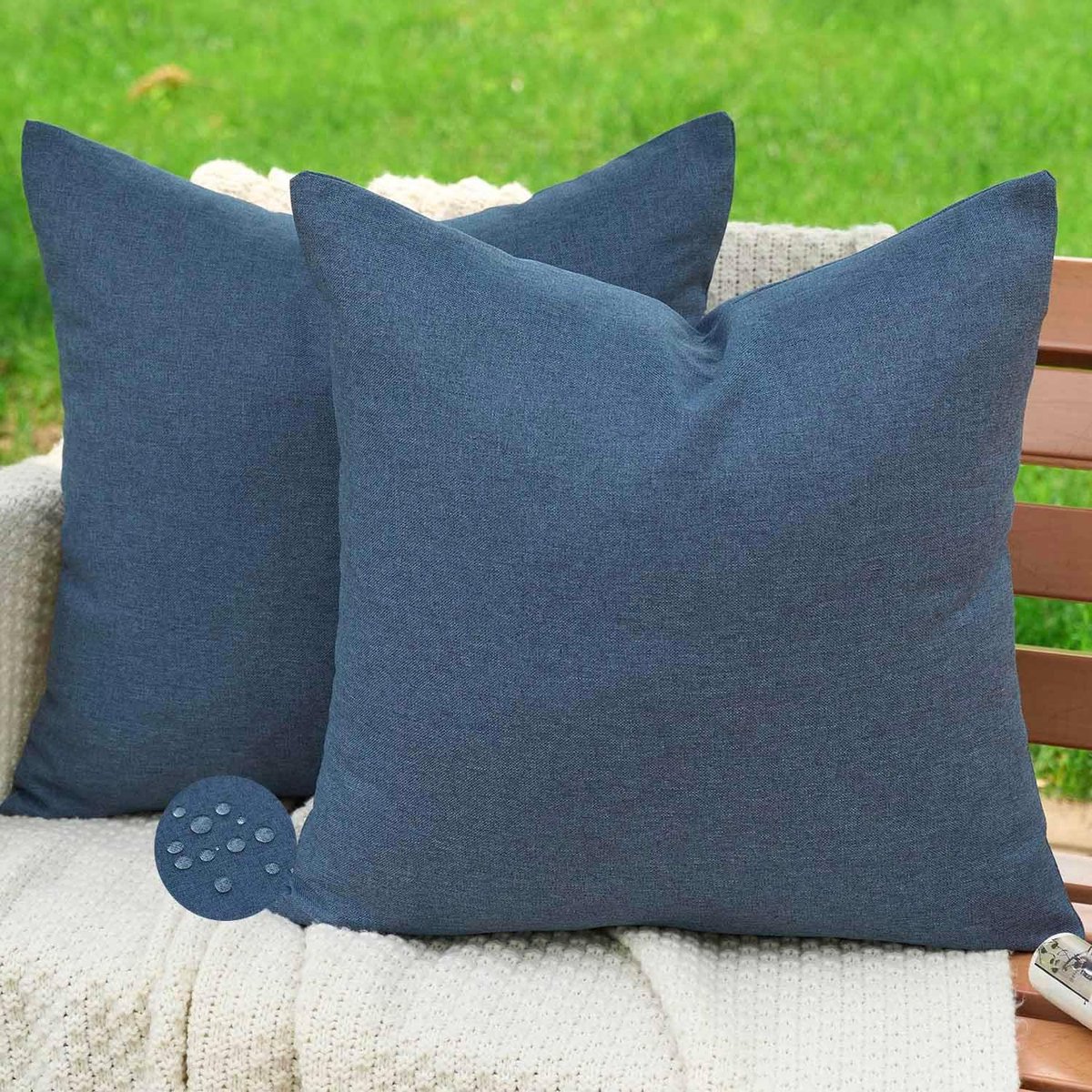 Kussenhoezen 40 x 40 cm - Blauw - Weerbestendig - Perfect voor buitengebruik - ShopVlot