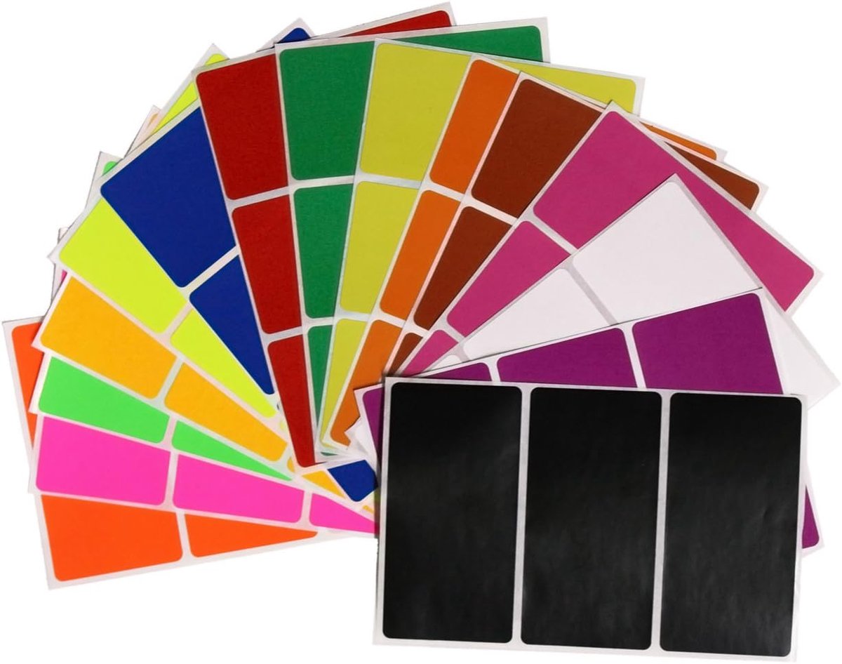 Stickers voor naamlabels 10cm x 5cm - 45-pack Royal Green - 15 kleuren - Perfect voor herkenning - ShopVlot