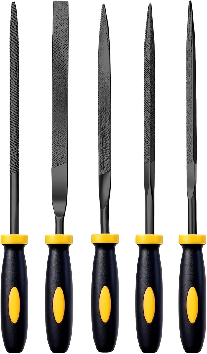 Precisie vijlen set 5-delig - staal - verschillende vormen - ideaal voor fijn werk - ShopVlot