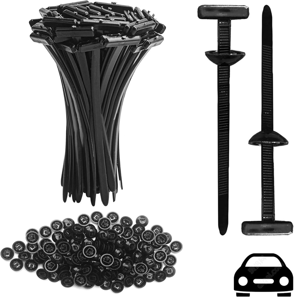 Kabelbinders 100 Stuks - Nylon - Universeel - Voor Auto Reparatie - ShopVlot