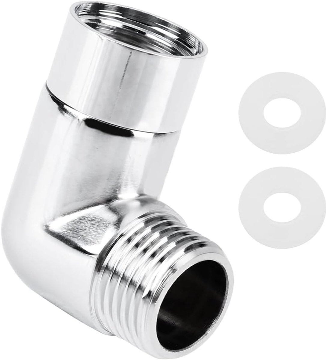 Douchekop elleboogadapter 90 graden - messing connector - draaibaar - optimale waterstraal aanpassing - ShopVlot