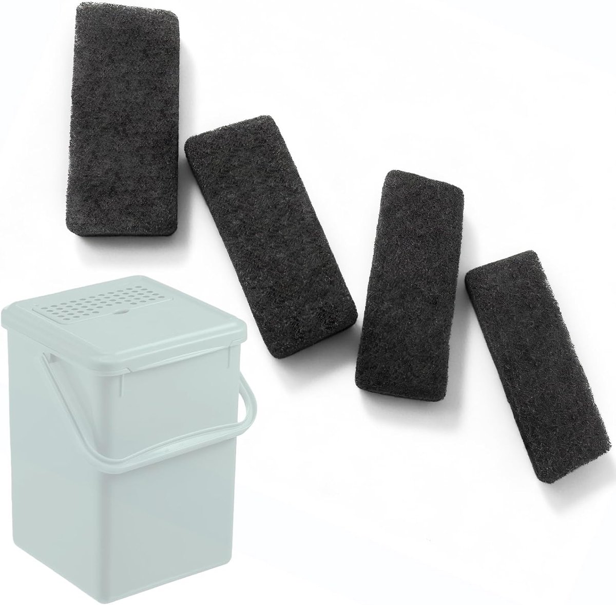 Actieve koolfilter voor Rotho compostemmer - 4 stuks - geurneutraliserend - ideaal voor bio-afval - ShopVlot