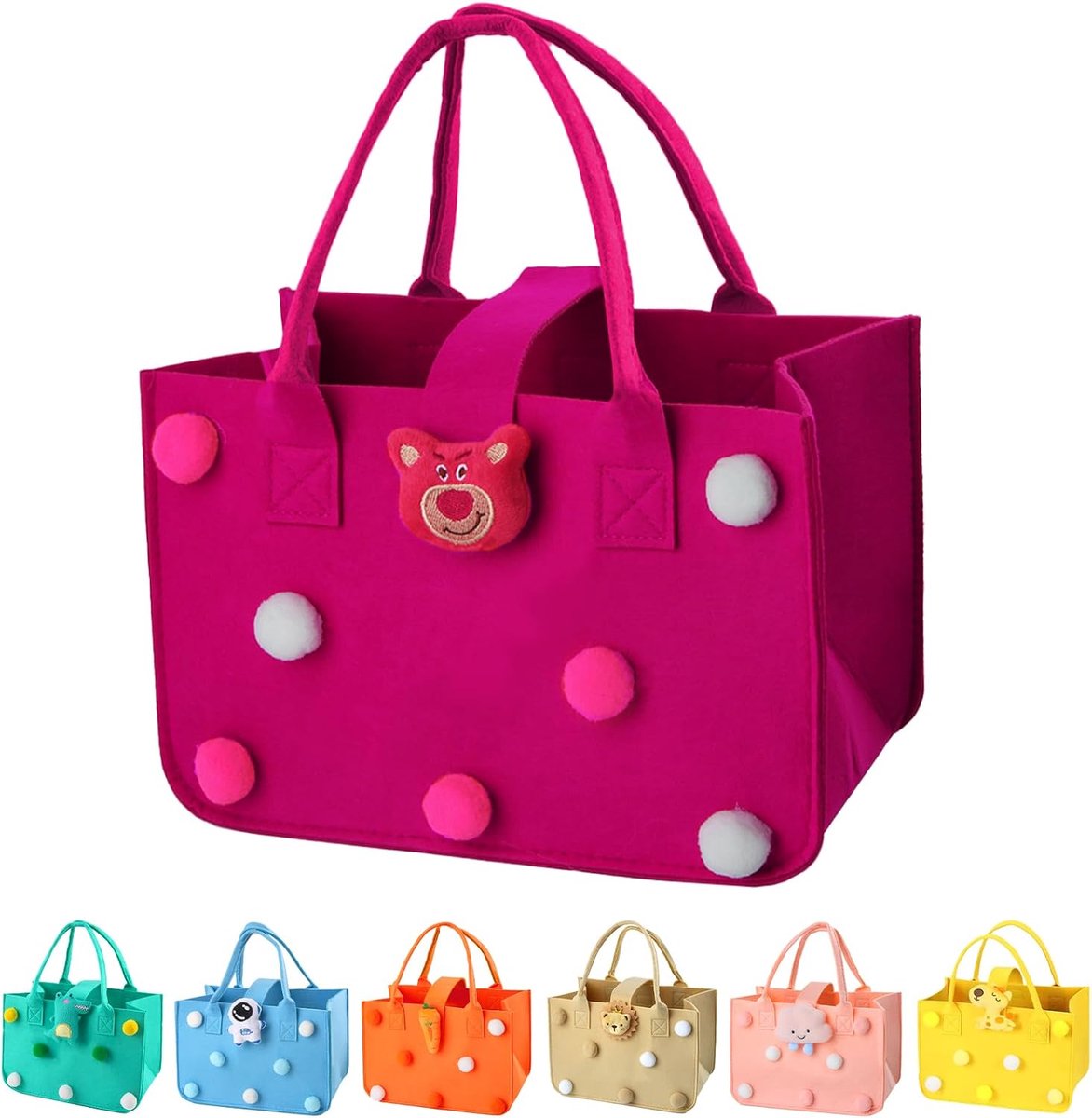 Felt tas 30 x 20 x 18 cm - kleurrijke vilten tas - stabiele bodem - ideaal voor winkelen - ShopVlot