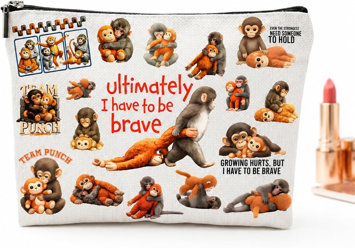Monkey Affe Make-Up Tasche Mädchen Face Paint Beutel Kulturbeutel Set Tragbare Kosmetiktasche Mit Reißverschluss Affen - ShopVlot
