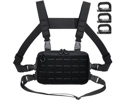 MUCHER Chest Pocket Rig Pack, Tactical Chest Pocket for Men, Tactical Running Radio Walki Chest Pocket with 3 Hooks - ShopVlot